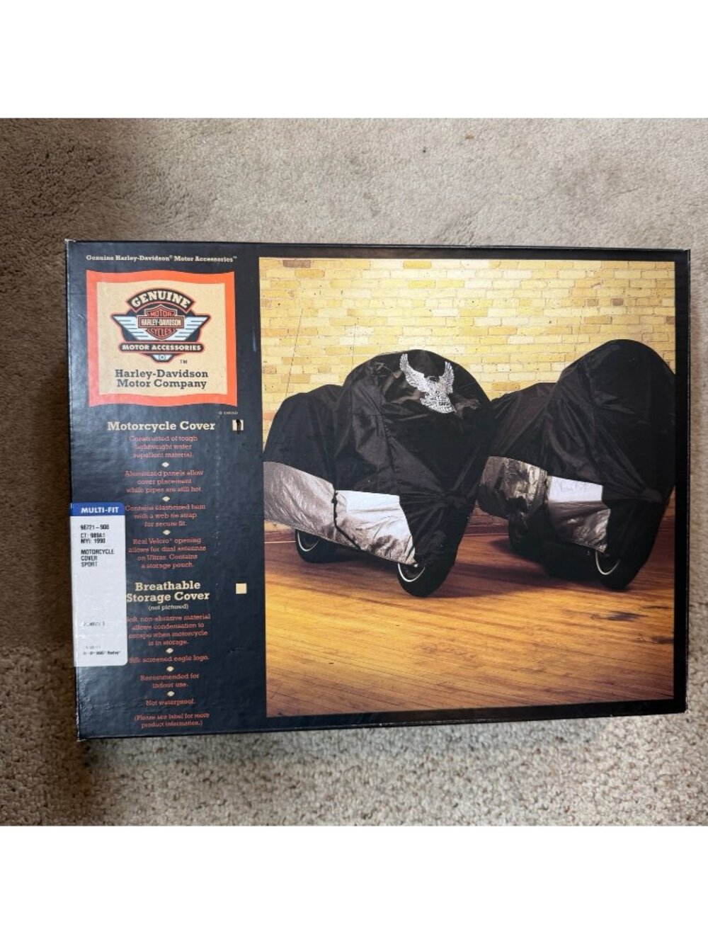 Harley Davidson Motorcycle Cover Multi-fit 98721-90B Open Box